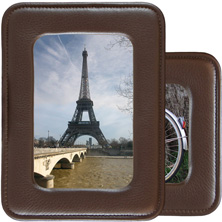 Rounded Brown Leather Picture Frames